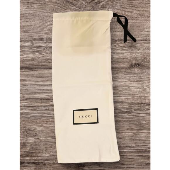 Gucci Dust Bag 6 X 15” White Black Logo Drawstring Wallet Shoe Storage Cover - Picture 1 of 5
